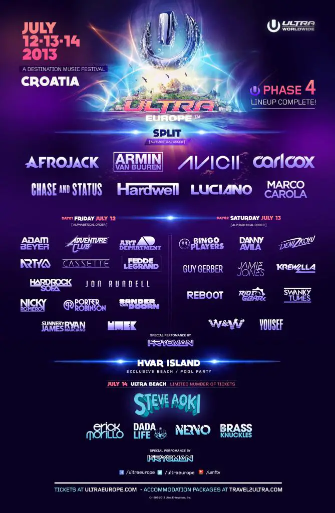 Phase 4 lineup of Ultra Europe announced EDM Life